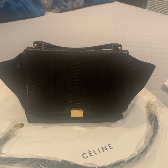 Celine Trapeze Bag Black, Skin, and Suede - Picture 8 of 11